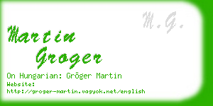martin groger business card